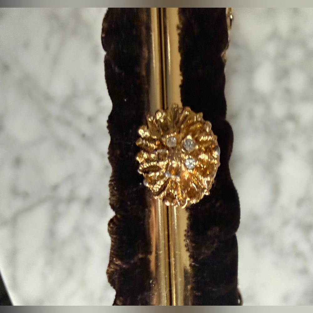 Elegant Vintage Chocolate Brown Velvet Evening Clutch with Gold Chain Dainty - Picture 6 of 7